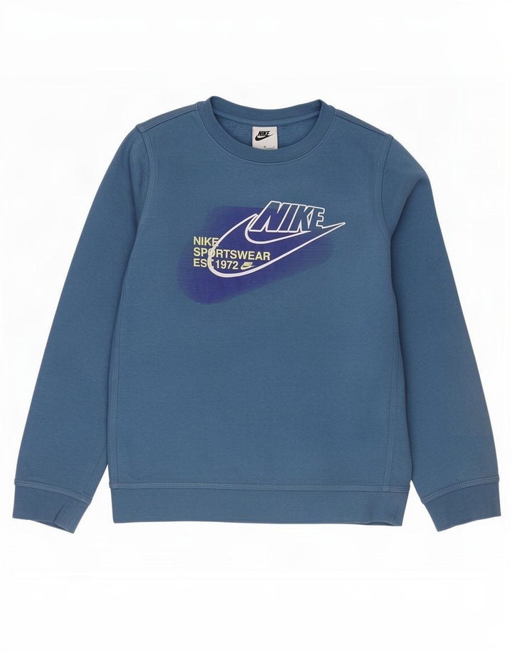 Nike Sweat-Shirt Graphique Garçon 10-11 Ans Bleu Moyen Coton