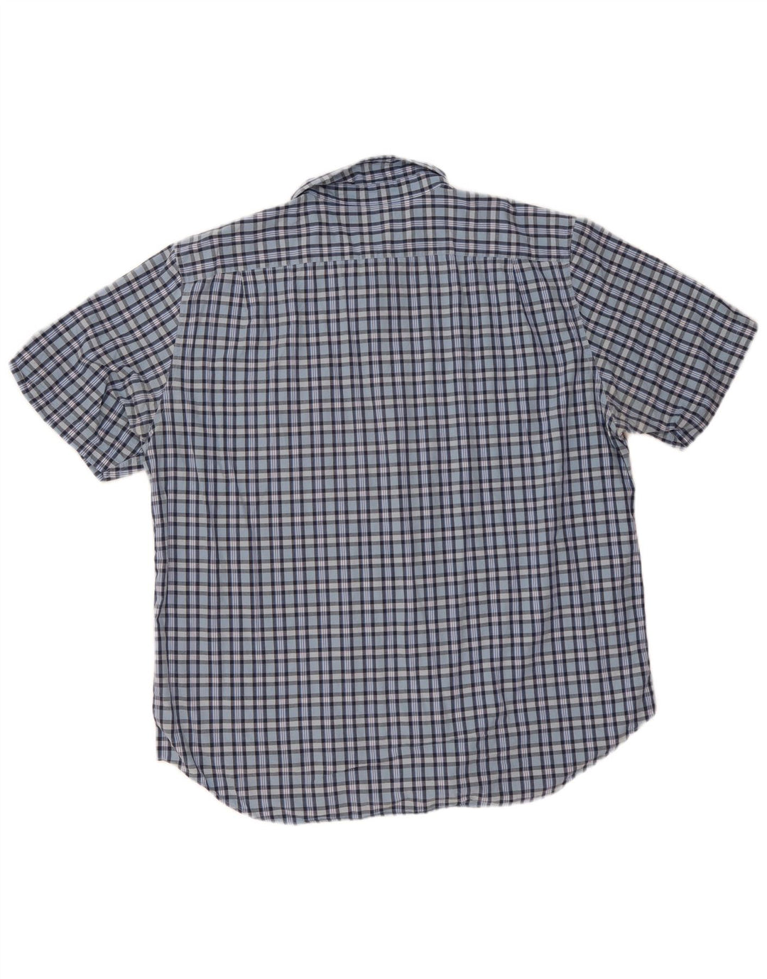 Nautica Chemise à manches courtes pour homme 2XL en coton à carreaux bleu