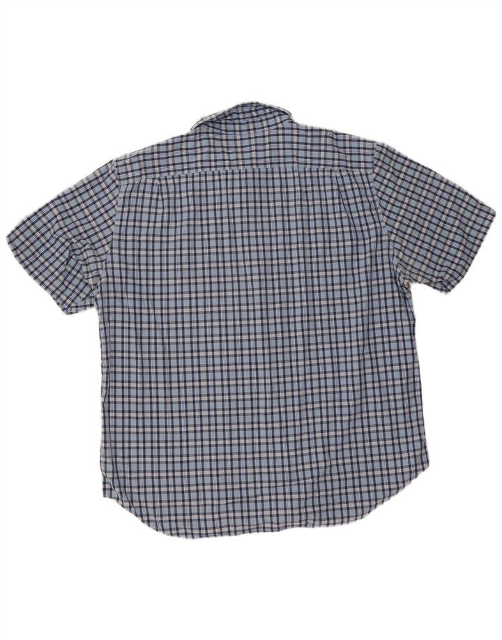 Nautica Chemise à manches courtes pour homme 2XL en coton à carreaux bleu