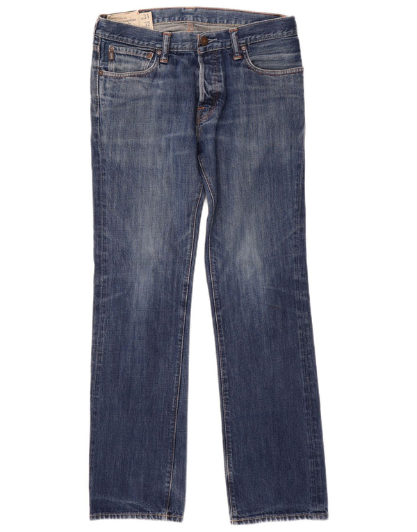 Abercrombie & Fitch Mens Straight Jeans W31 L32 Blue Cotton