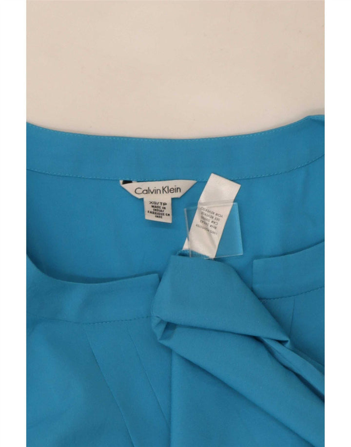 Calvin Klein Haut chemisier sans manches pour femme UK 6 XS Bleu Polyester