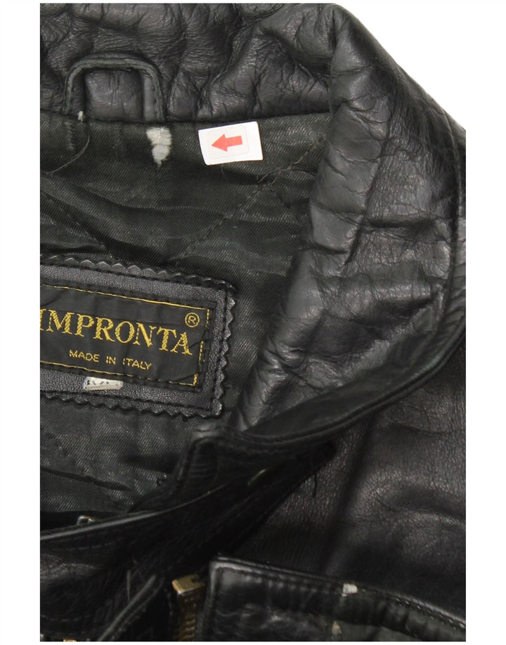 veste de course en cuir femme vintage UK 18 XL cuir noir