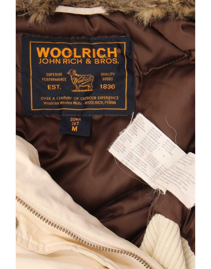 Woolrich Veste matelassée à capuche pour femme UK 14 Medium White Cotton