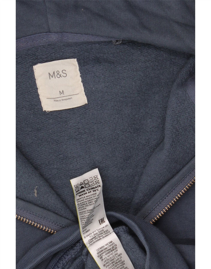 Marks & Spencer Pull à capuche zippé pour homme en coton bleu marine moyen