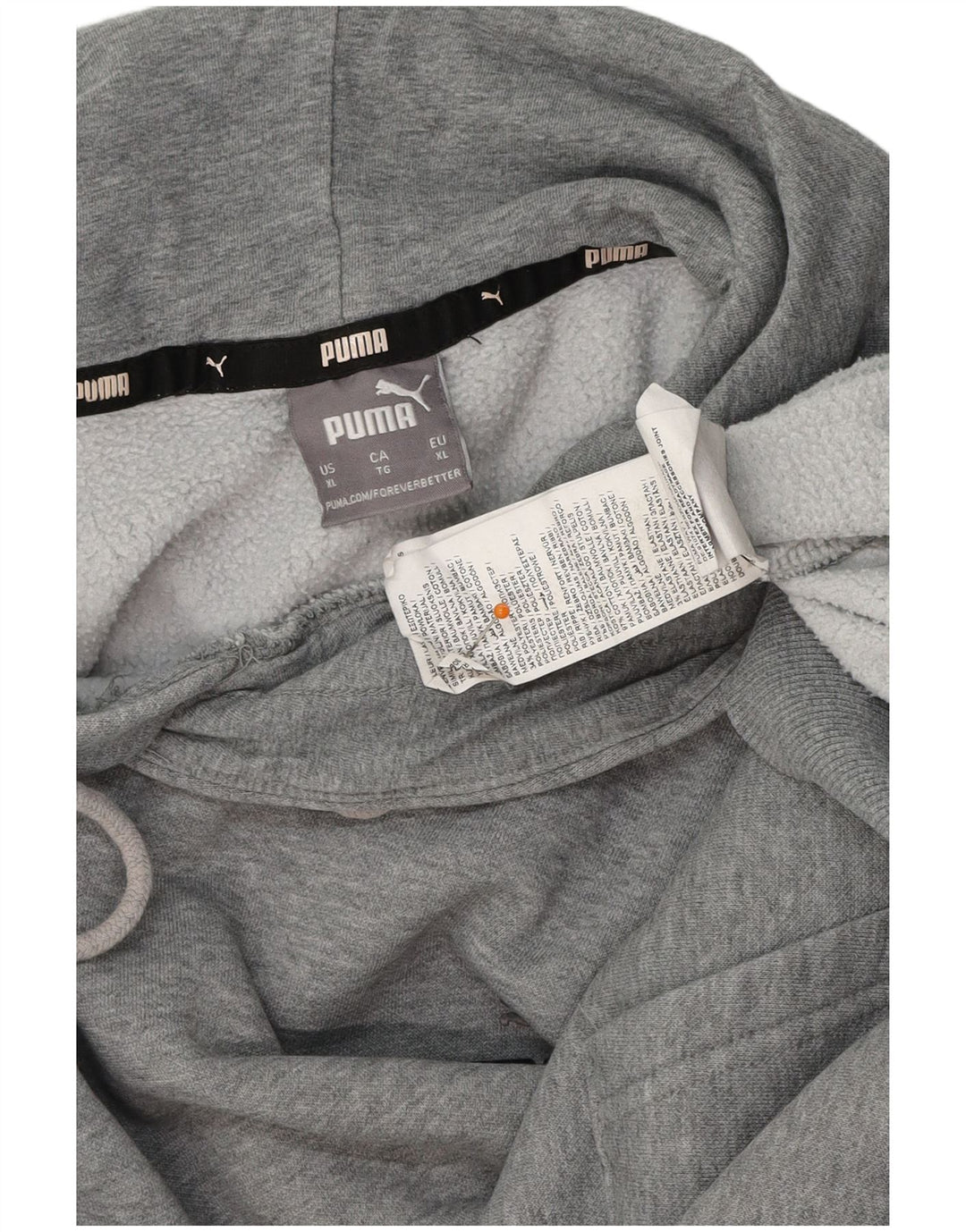 PUMA Pull à capuche pour homme XL Gris Coton