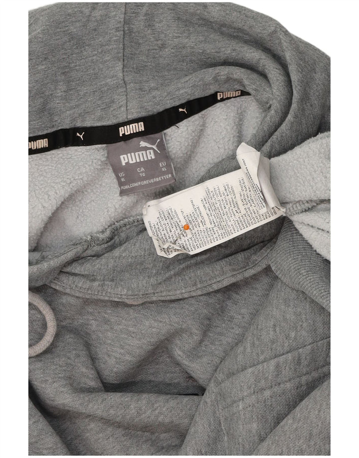 PUMA Pull à capuche pour homme XL Gris Coton