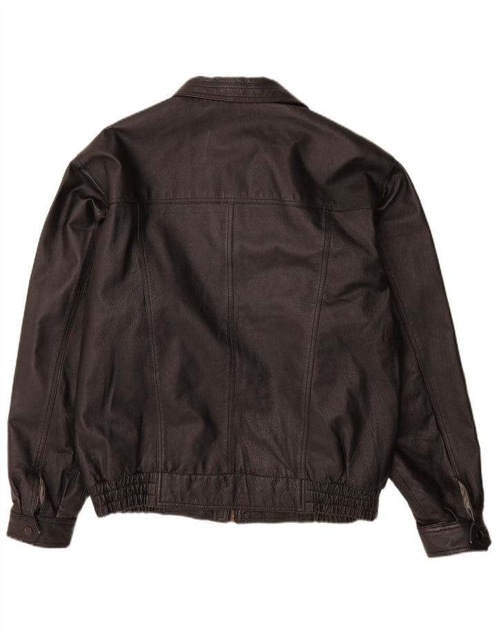 veste en cuir homme vintage UK 40 Grand cuir noir