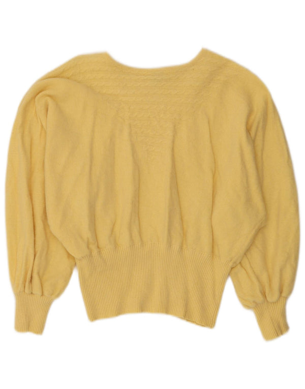 Andre Maurice Pull à col bateau chauve-souris pour femme UK 14 Jaune moyen