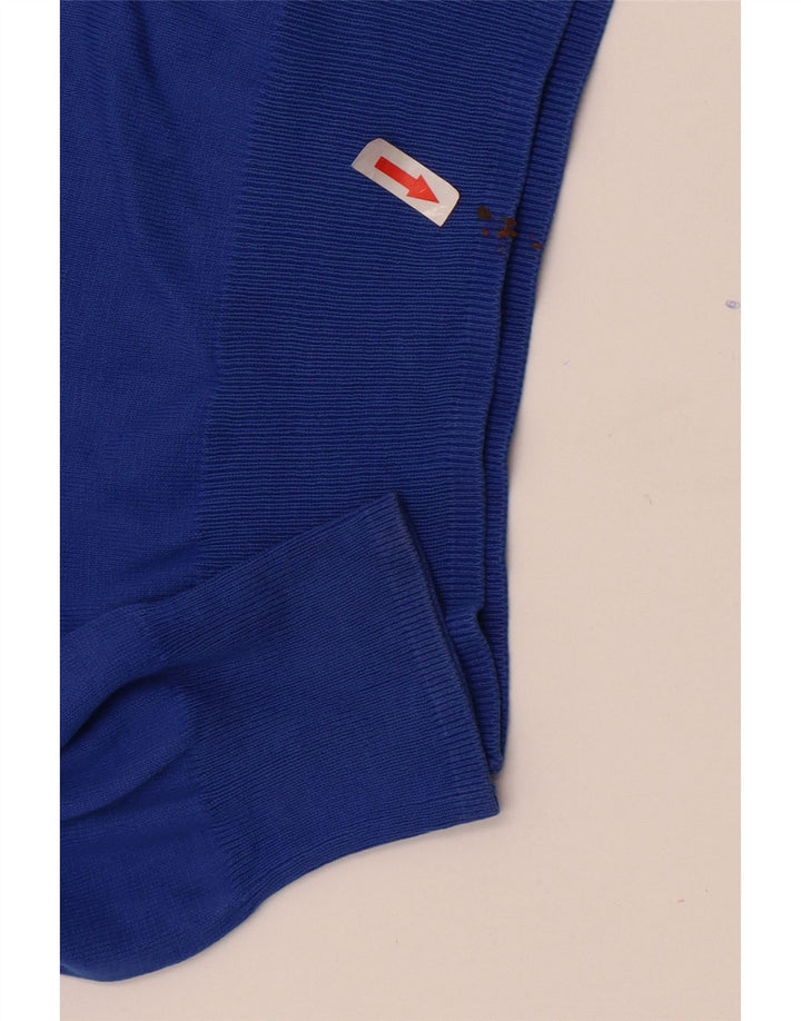 Zara Pull Col V Homme Bleu Moyen Coton