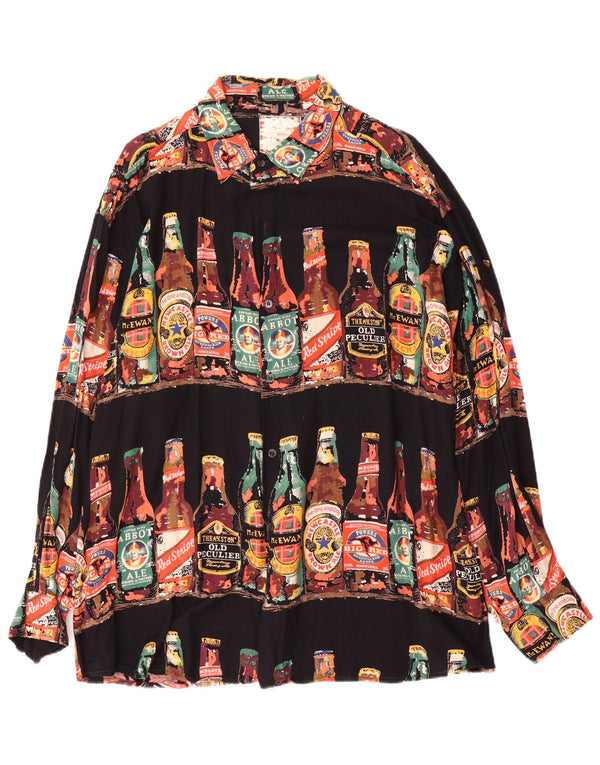 Chemise Vintage Homme Motif Abstrait XL Viscose Multicolore