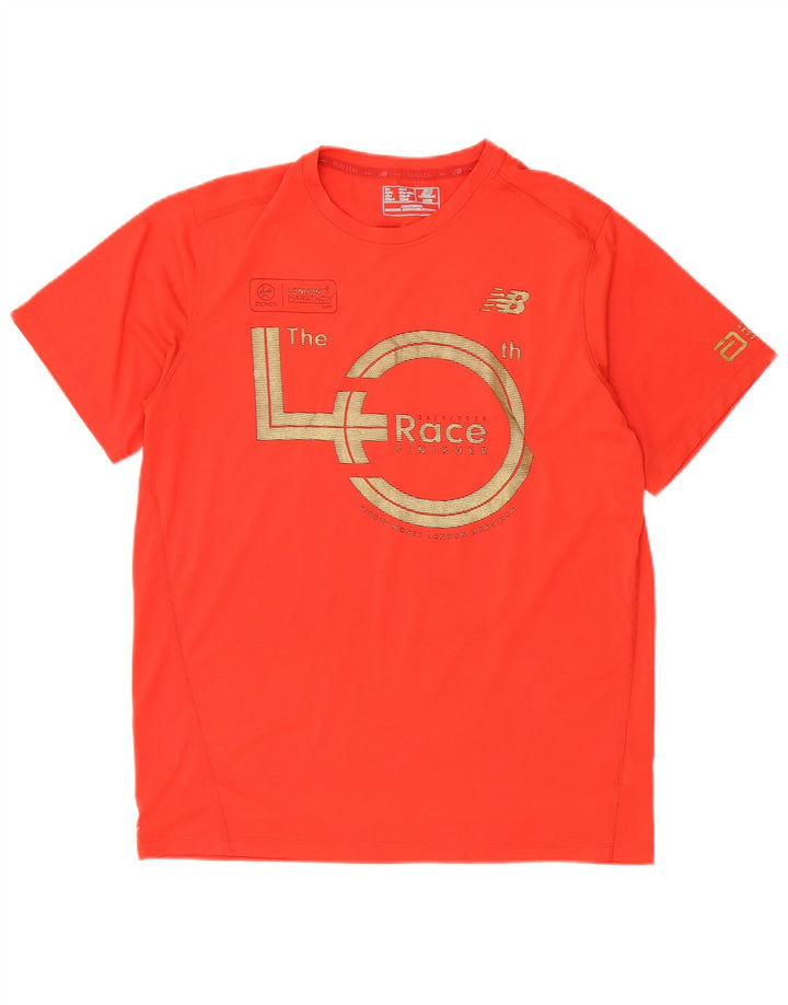New Balance T-Shirt Graphique Homme Haut Large Rouge Polyester