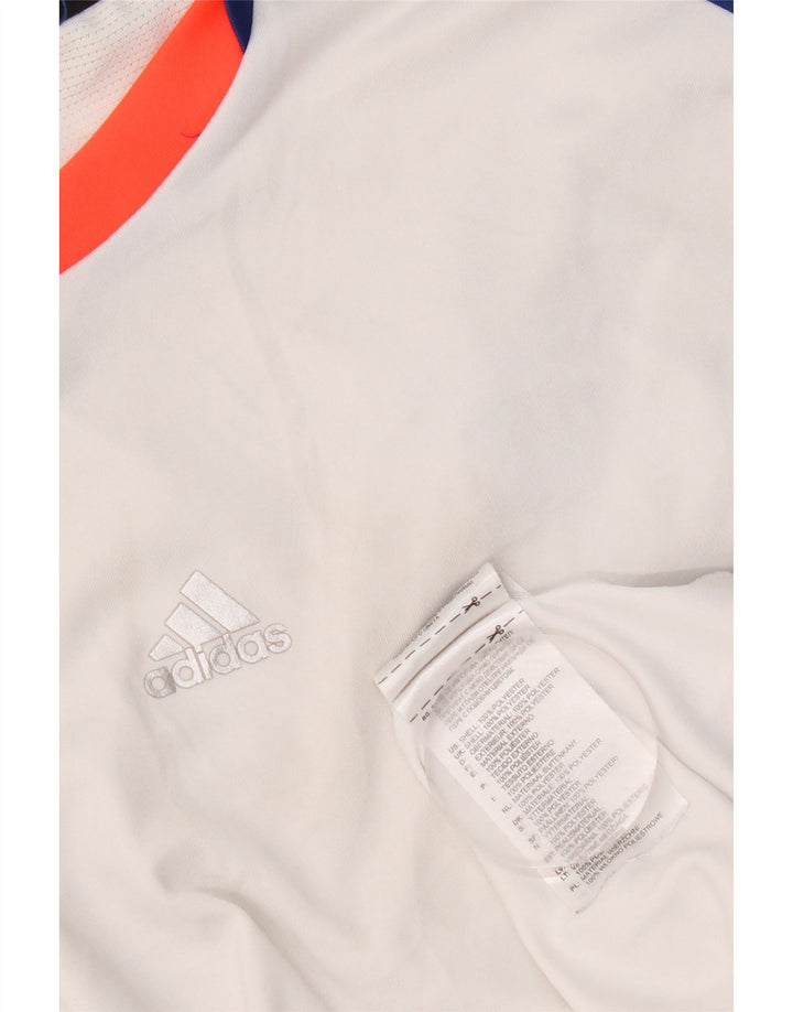 Adidas T-shirt pour homme en polyester color block blanc moyen