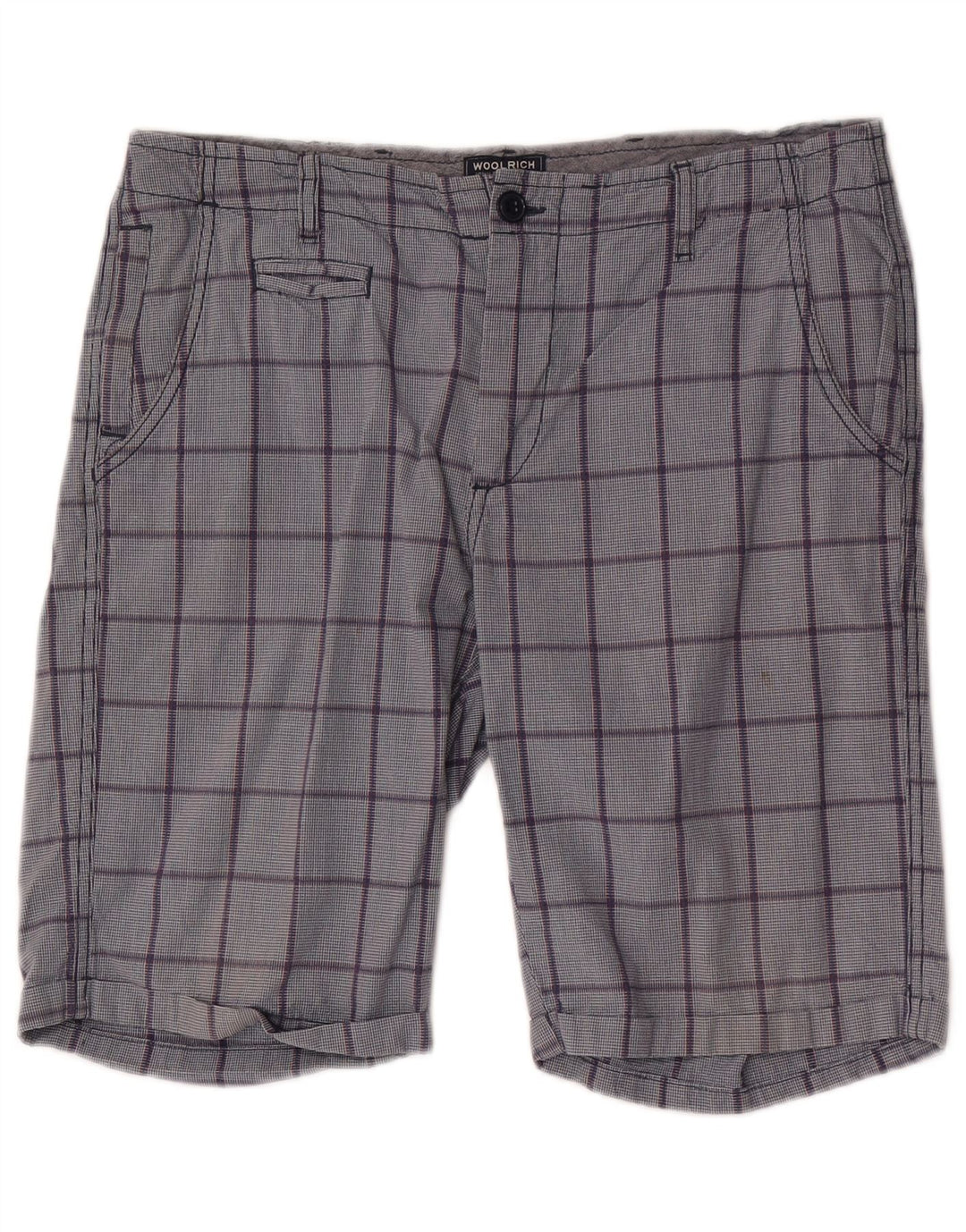 Woolrich Short Chino Homme W32 Bleu Moyen à Carreaux