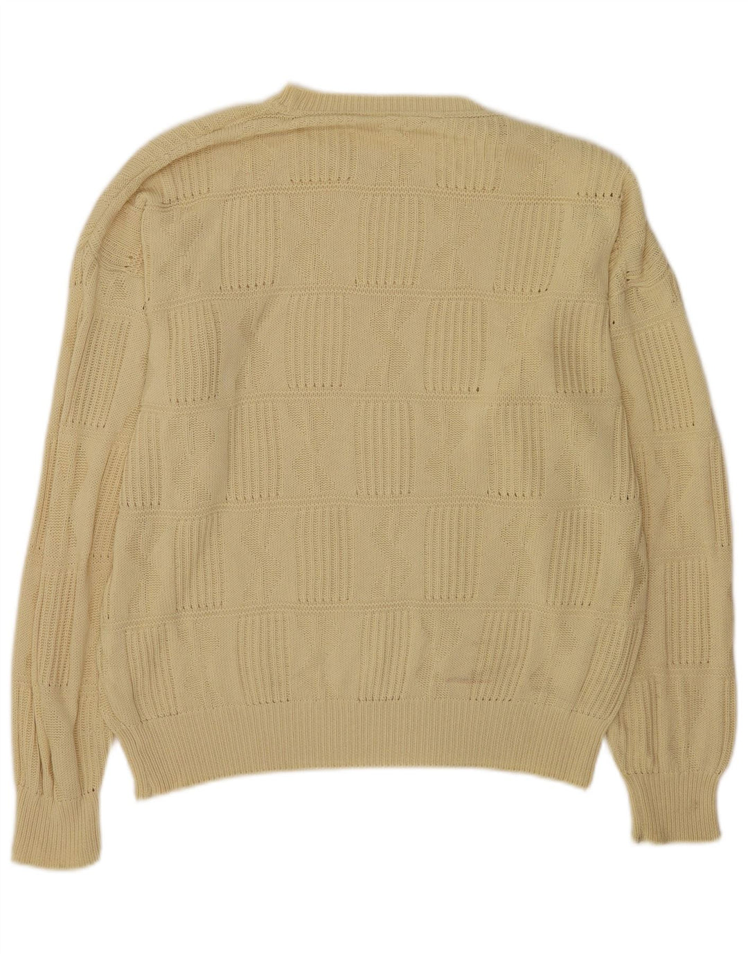 vintage Mens Crew Neck Jumper Pull XL Jaune