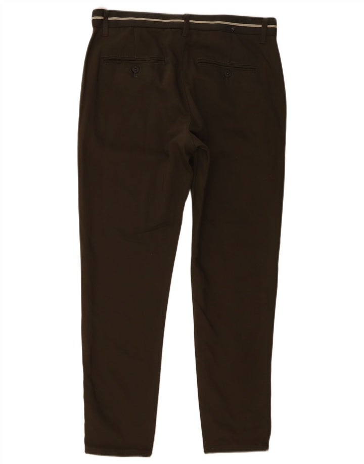 Zara Pantalon Chino Slim Homme Petit W30 L28 Kaki Coton