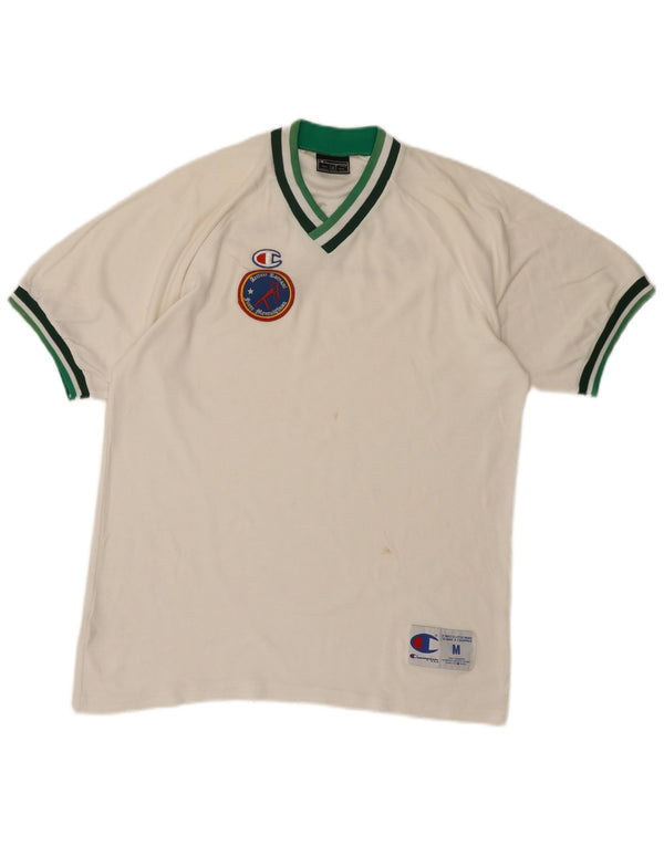 Champion T-Shirt Graphique Graphique Homme Blanc Moyen Coton