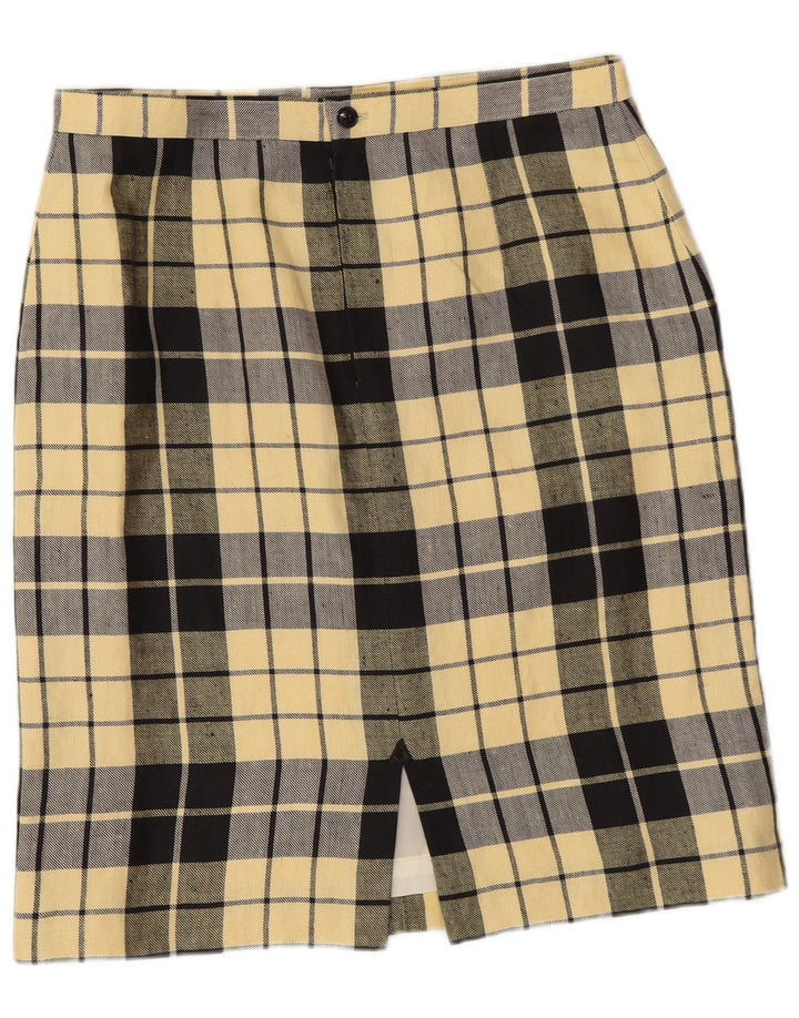 jupe crayon femme vintage W33 Grand chèque jaune