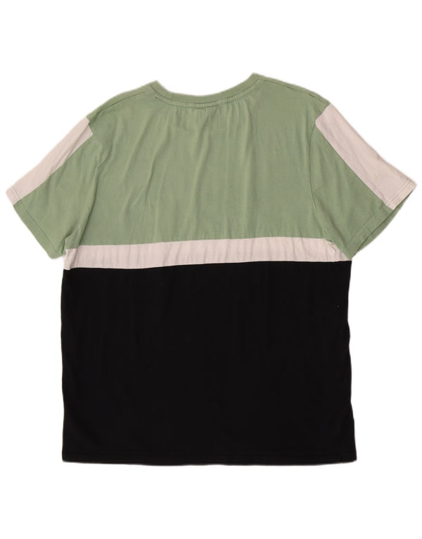 Fila T-shirt graphique pour femme UK 18 XL Vert Colourblock Coton