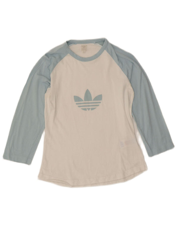 Adidas Haut graphique pour femme à manches 3/4 IT 44 Blanc moyen en coton color block