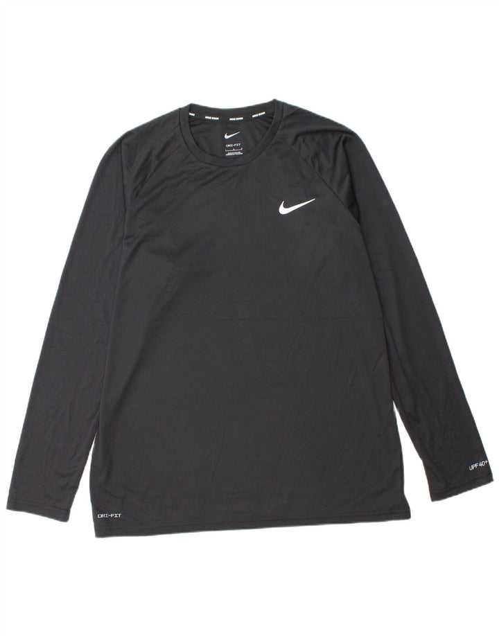 NIKE Haut Dri Fit à manches longues pour homme Noir Taille L