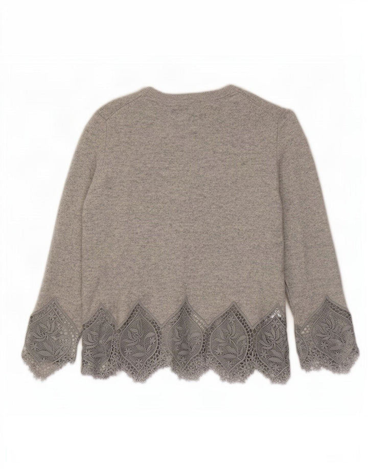 Ted Baker Pull col bateau pour femme Taille 3 Laine gris moyen
