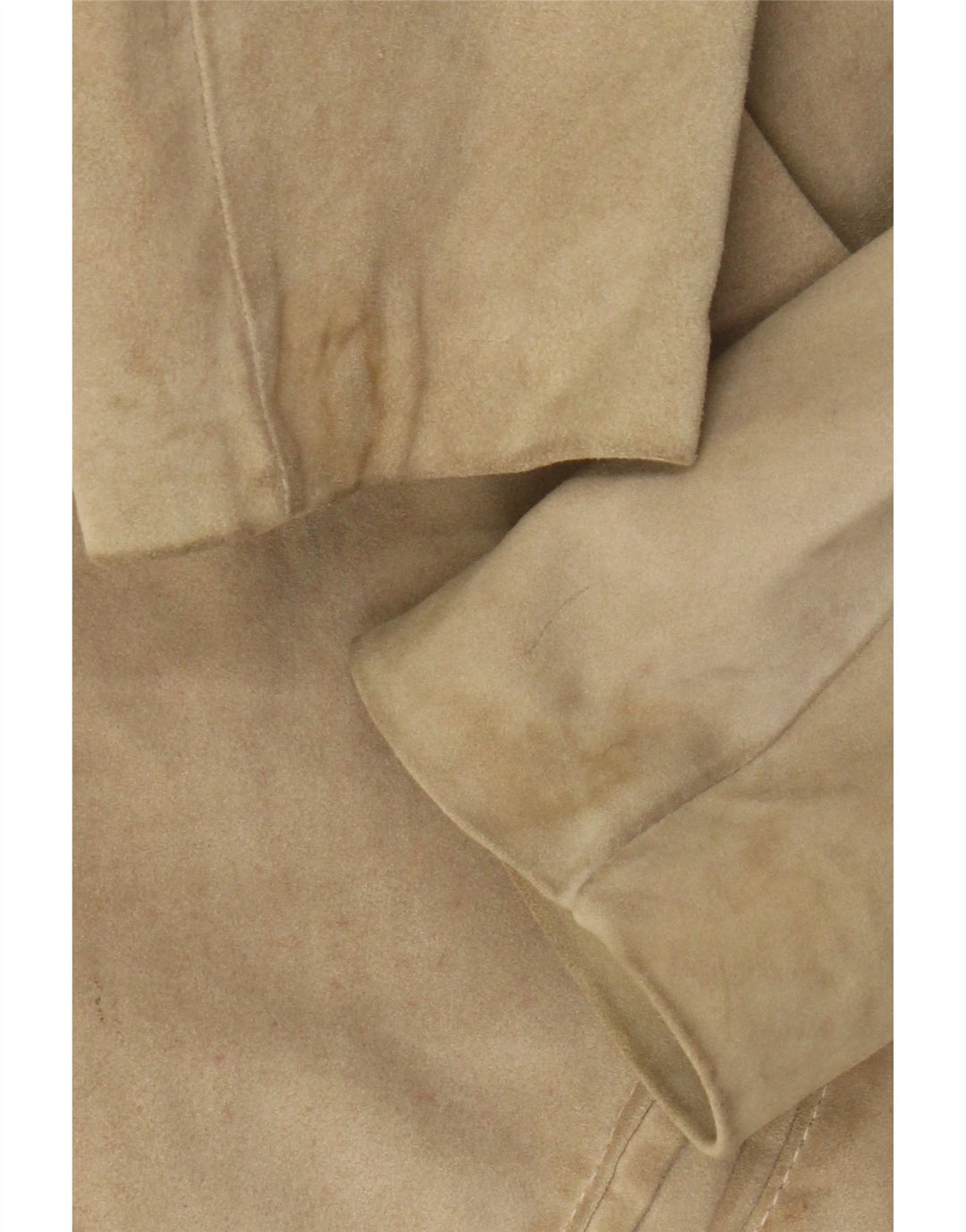 veste en daim femme vintage IT 46 Grand cuir beige
