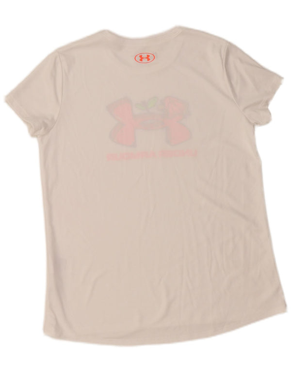 Under Armour Girls Graphic T-Shirt Top 13-14 ans XL Blanc Polyester