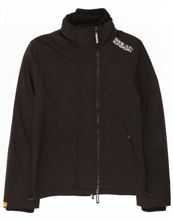 Superdry Veste de Pluie Femme UK 10 Petit Nylon Noir