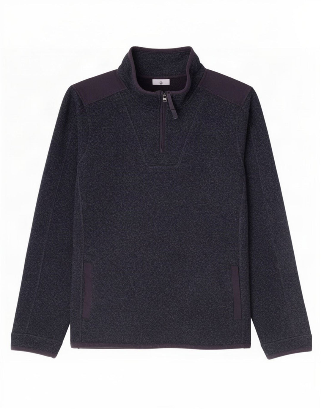 Fat Face Sweat-shirt à col zippé pour homme en polyester moucheté bleu marine Taille L