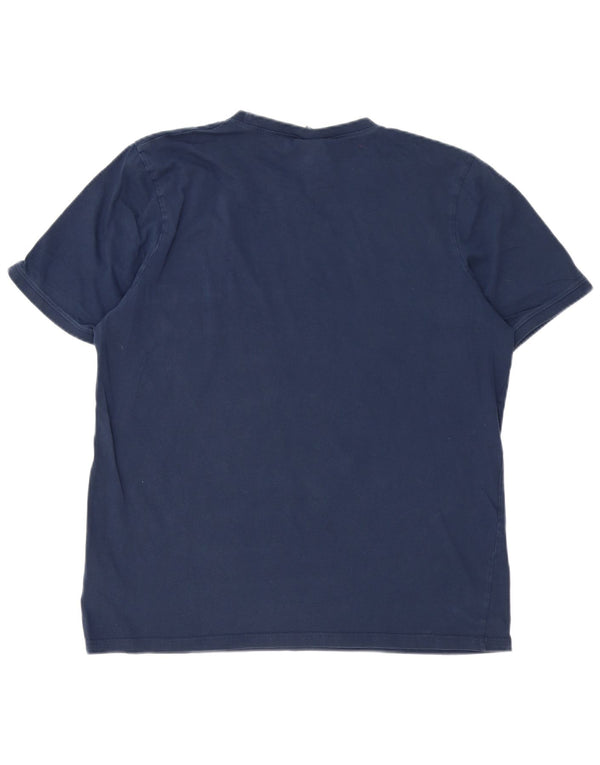 Ellesse T-shirt graphique pour homme XL en coton color block bleu marine