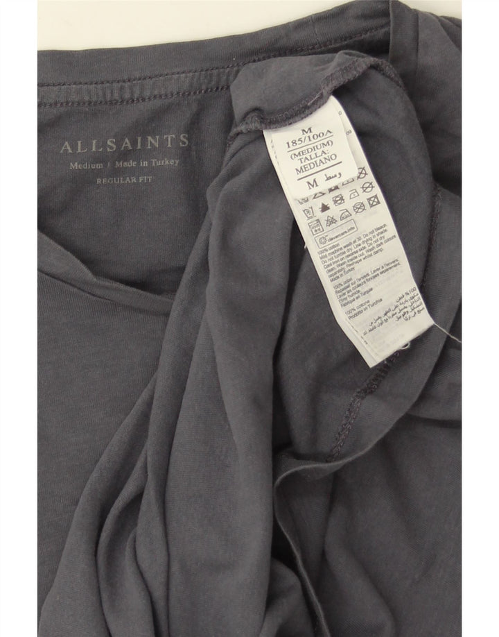 All Saints T-Shirt Regular Fit Homme Gris Moyen Coton