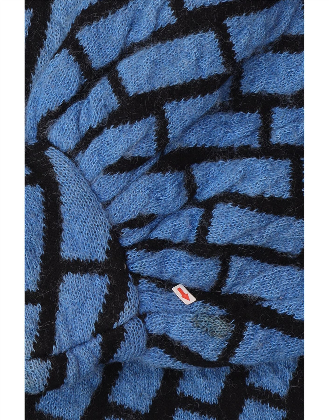 vintage Femmes Longline Oversize Cardigan Pull UK 14 Moyen Bleu Check