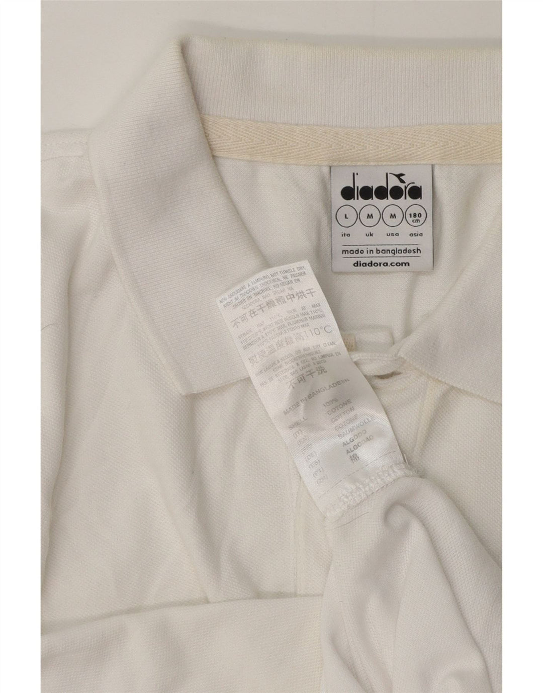 Diadora Polo Homme Blanc Moyen Coton