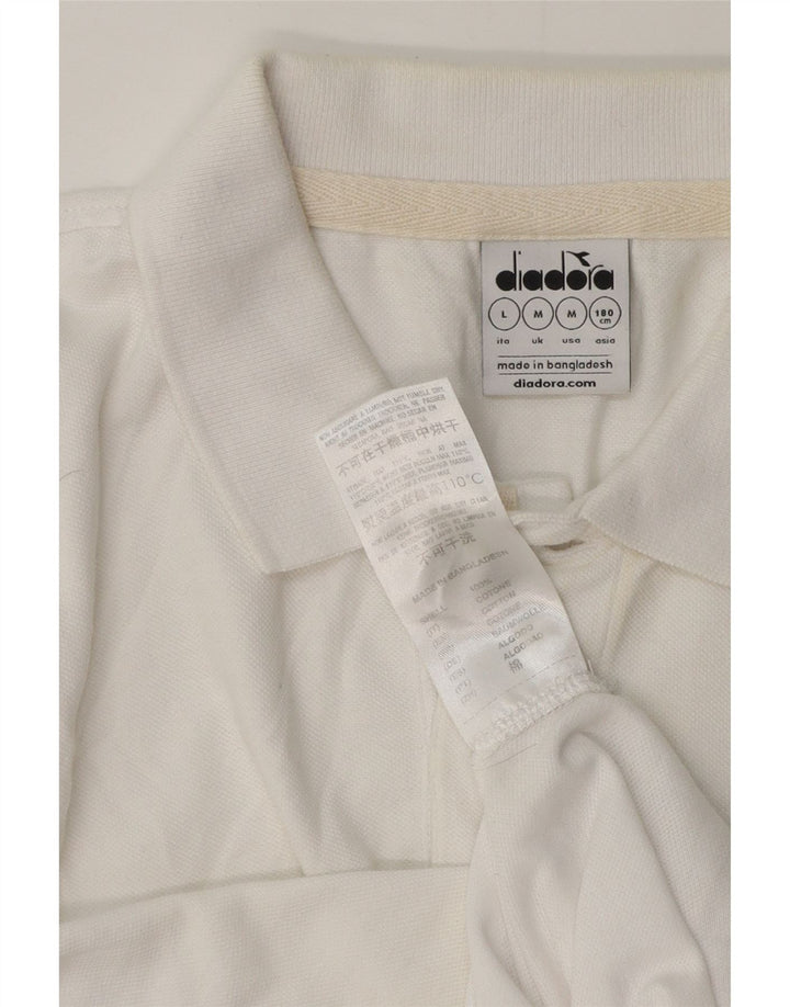 Diadora Polo Homme Blanc Moyen Coton
