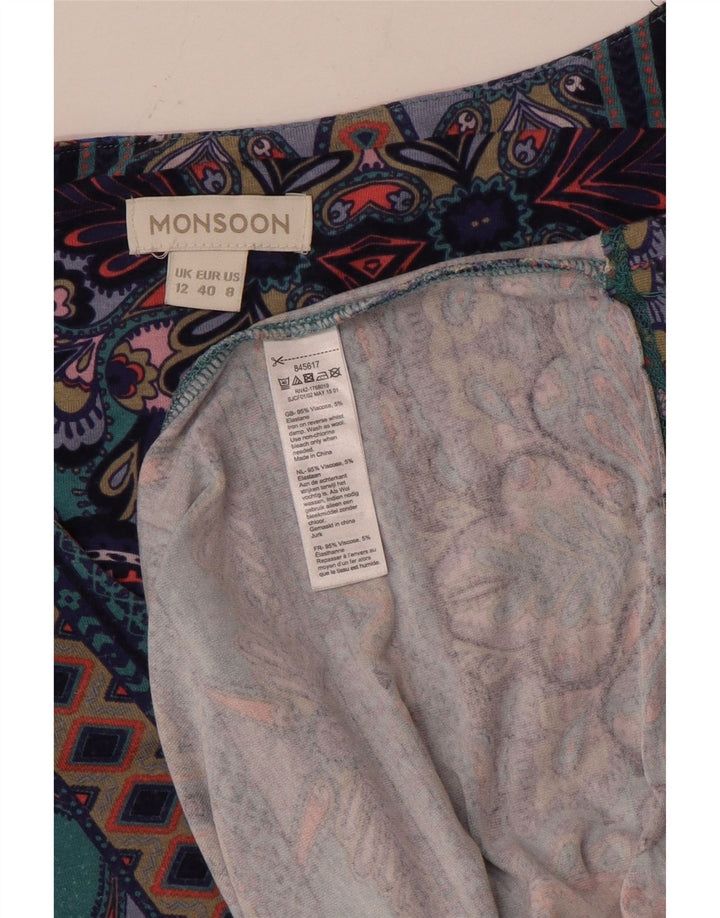 MONSOON Robe droite à manches longues pour femme UK 12 Medium Multicolore Paisley