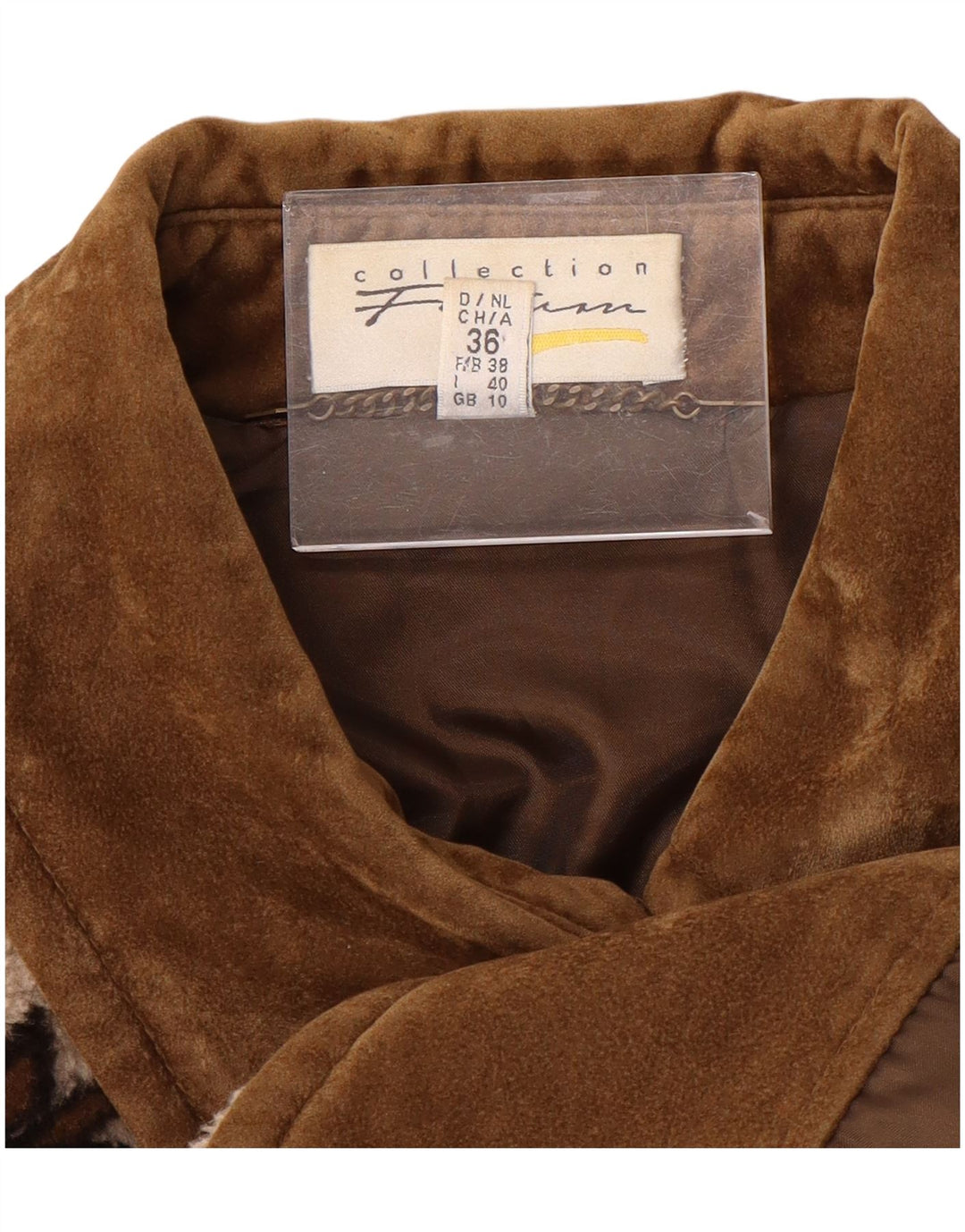 VINTAGE Femmes Manteau coupe-vent surdimensionné UK 10 Petit Beige Fair Isle