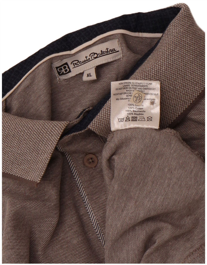 RENATO BALESTRA Polo Homme XL Gris Moucheté Coton