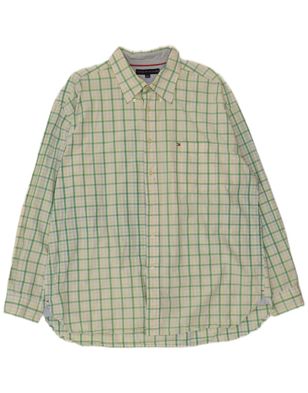 Tommy Hilfiger Chemise Homme 2XL Vert à Carreaux Coton