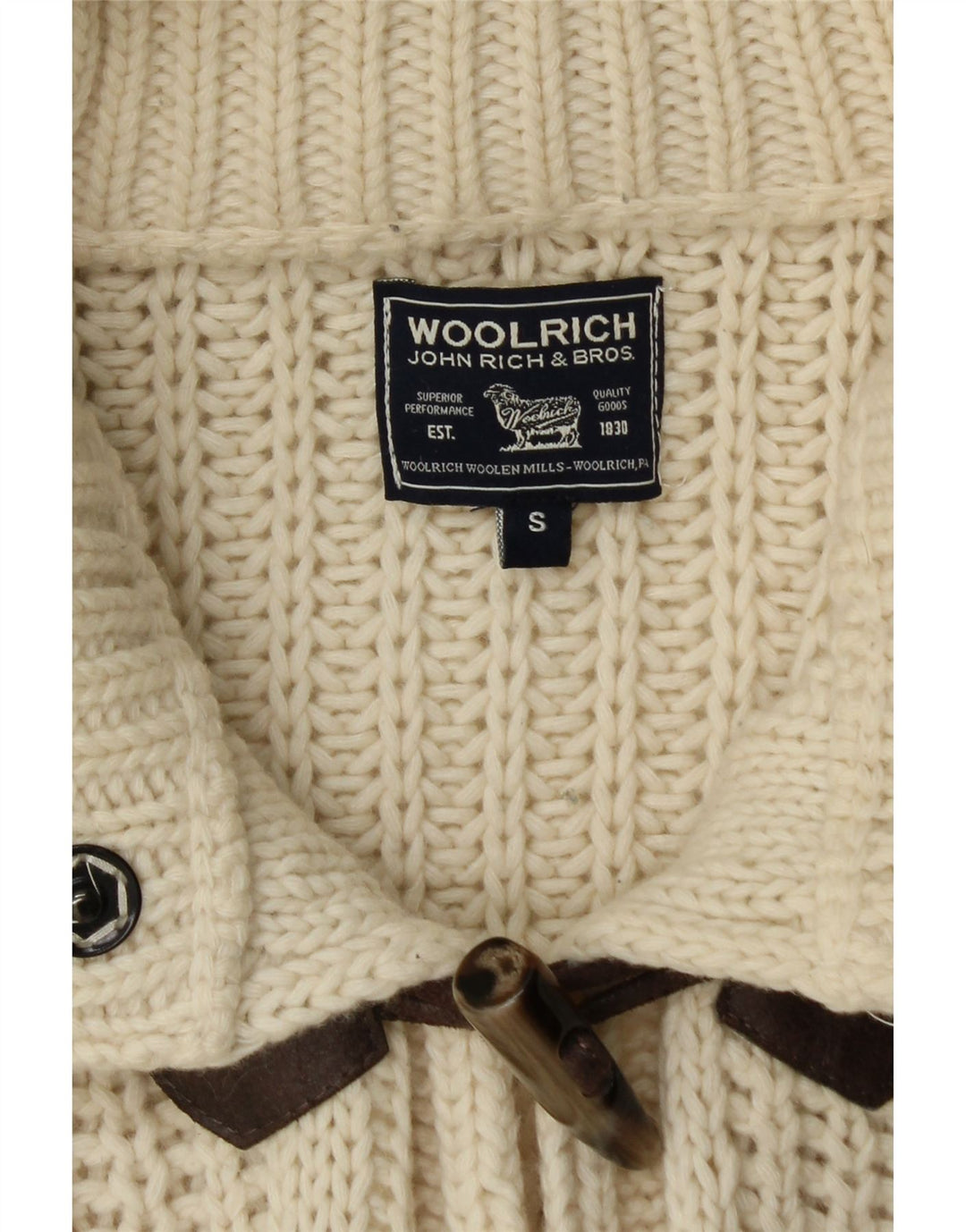 WOOLRICH Cardigan long surdimensionné pour femme UK 10 Petit Blanc cassé