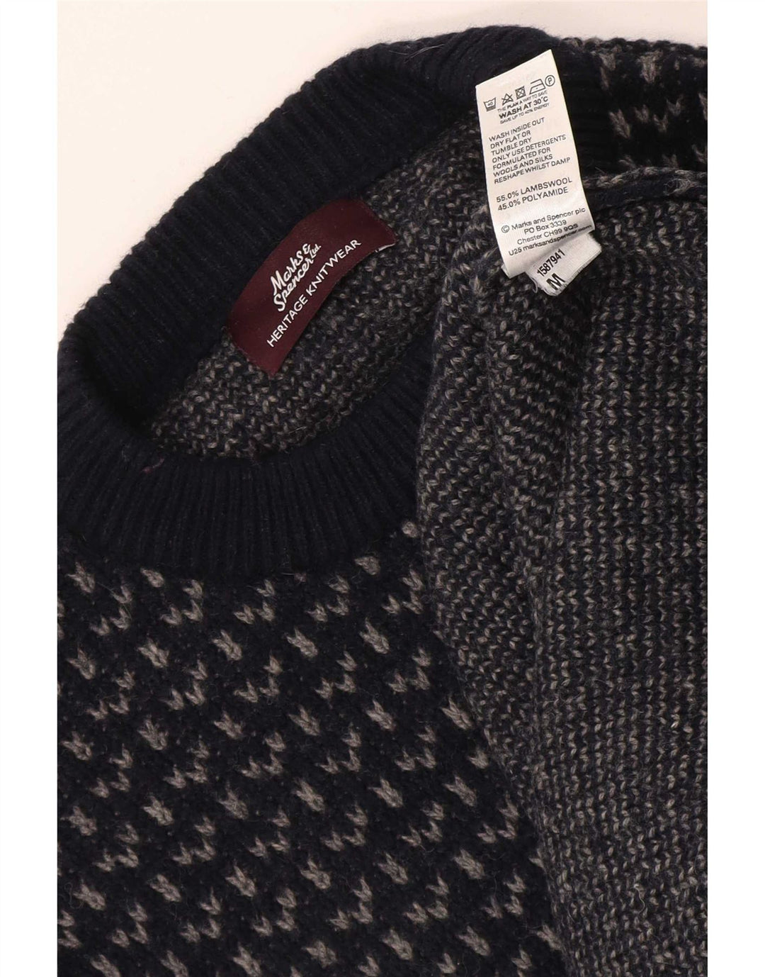 Marks & Spencer Pull Heritage Crew Neck Jumper Homme Bleu Marine Moyen