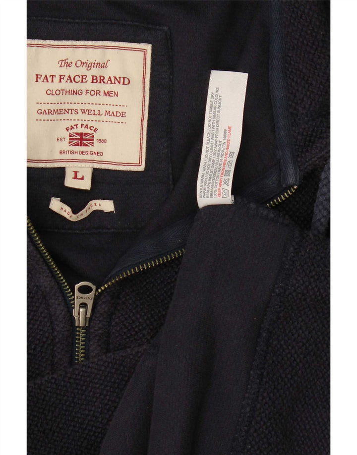 Fat Face Pull à capuche zippé pour homme en coton bleu marine Taille L