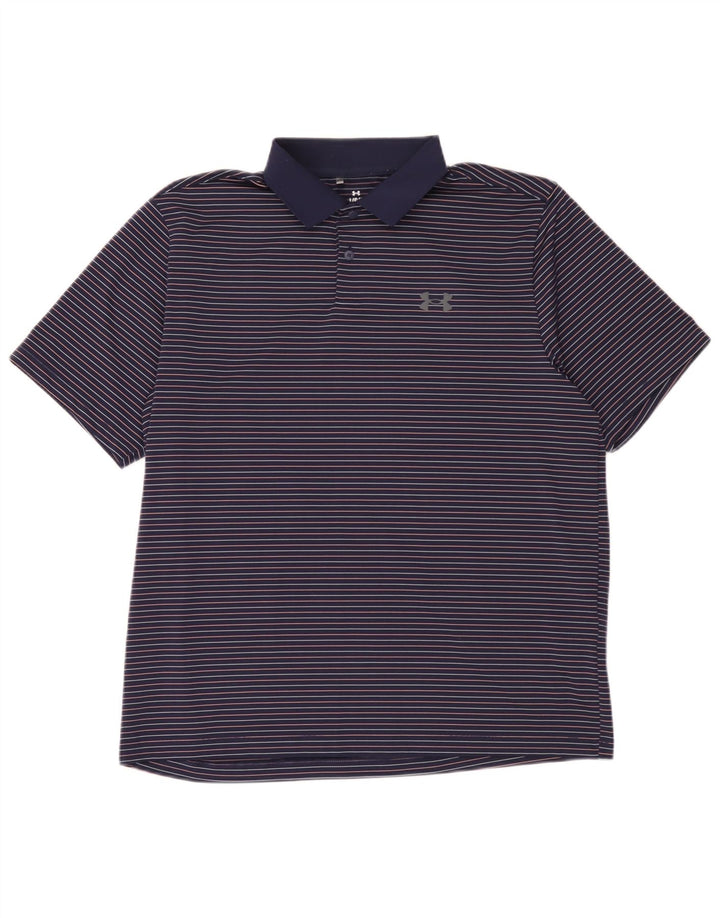 Under Armour Polo Homme Grande Rayure Bleu Marine Polyester