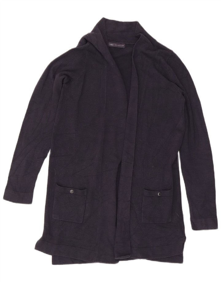 Marks & Spencer Pull cardigan long pour femme UK 12 Bleu marine moyen