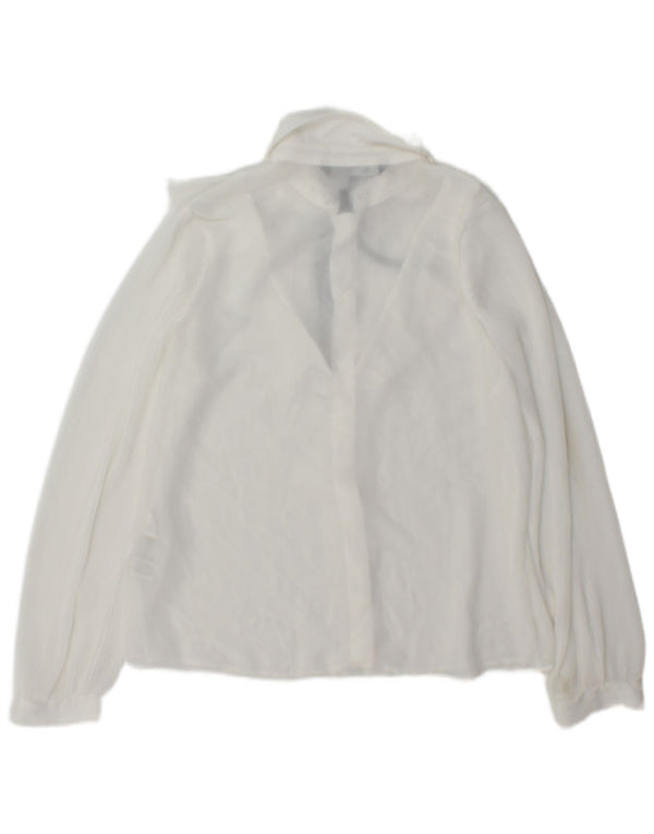 Zara Chemisier surdimensionné à volants sur le devant pour femme UK 6 XS Blanc Polyester