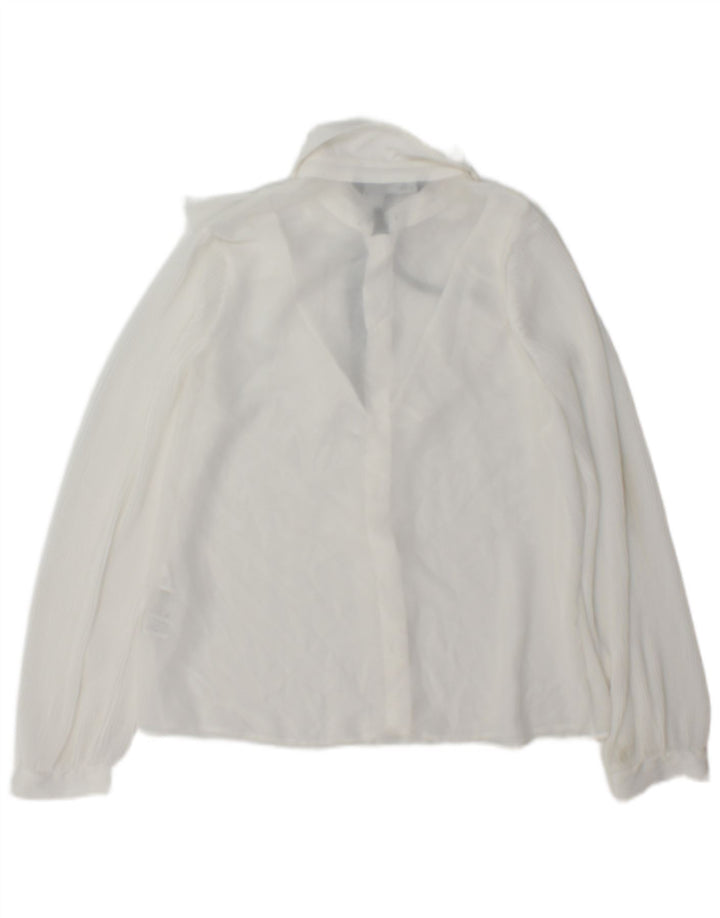 Zara Chemisier surdimensionné à volants sur le devant pour femme UK 6 XS Blanc Polyester