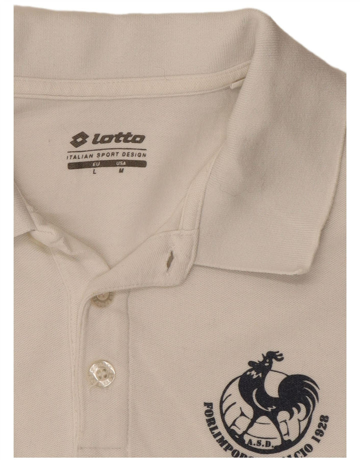 Lotto Polo Graphique Homme Blanc Moyen