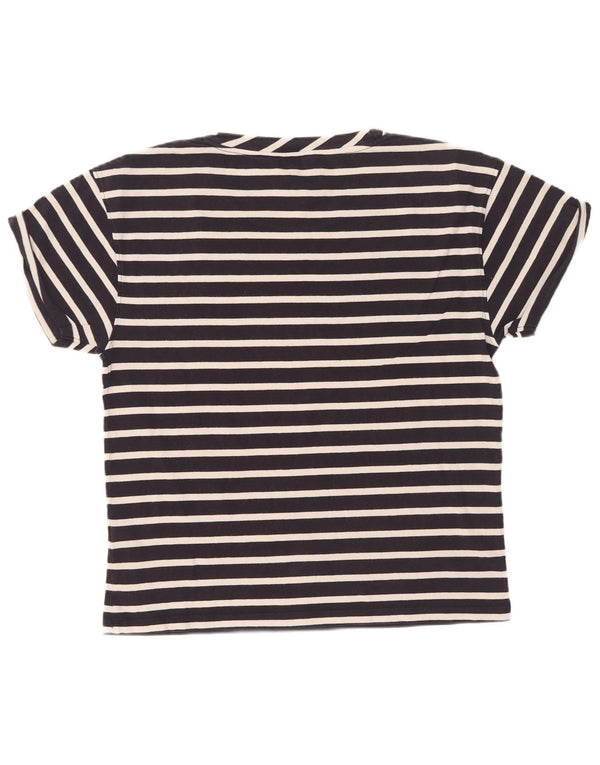 Tommy Hilfiger T-Shirt Femme UK 14 Medium Bleu Marine Rayé