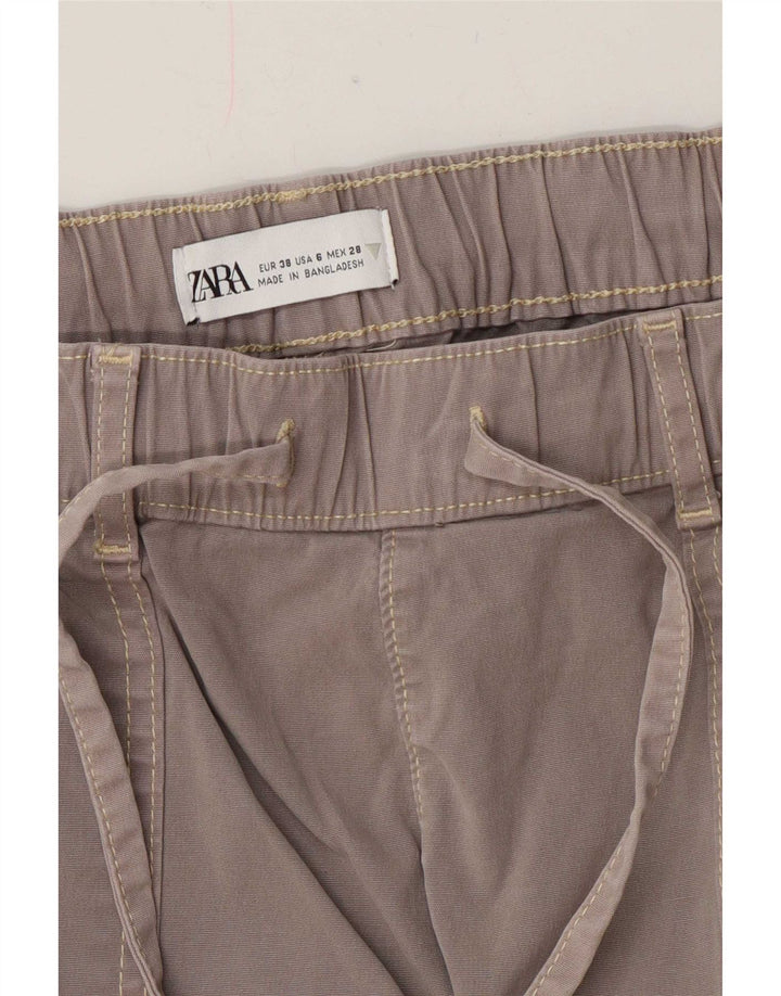Zara Pantalon cargo droit pour femme EU 38 Small W28 L28 Gris