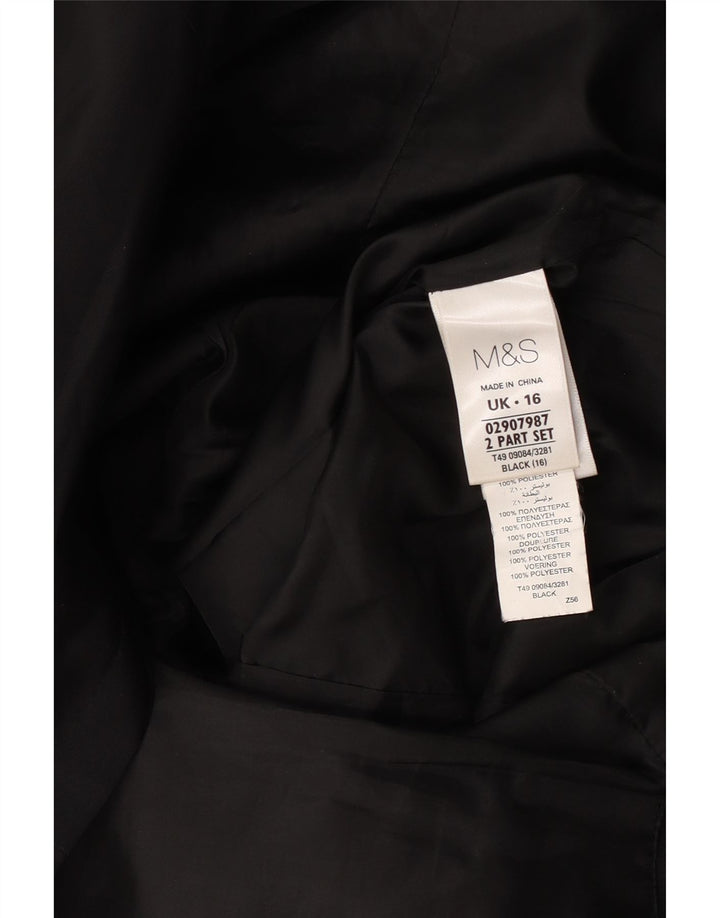Marks & Spencer Trench-Coat Femme UK 16 Large Noir Polyester