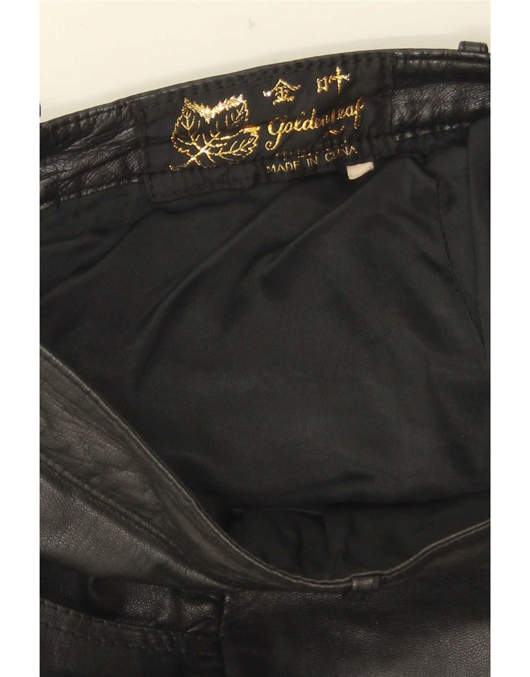 Golden Leaf Pantalon Slim En Cuir Femme W26 L28 Noir